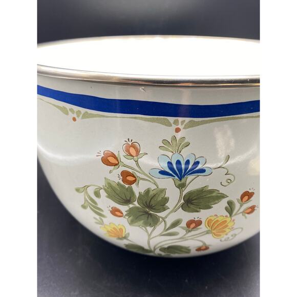 Kobe kitchen VTG Kobe Kitchen Enamel Ware Bowl Floral Made in Japan 1970s - Picture 2 of 8